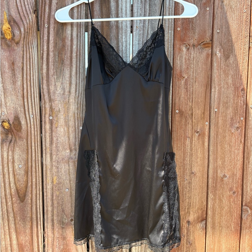 Elegant Black Lace Slip Dress